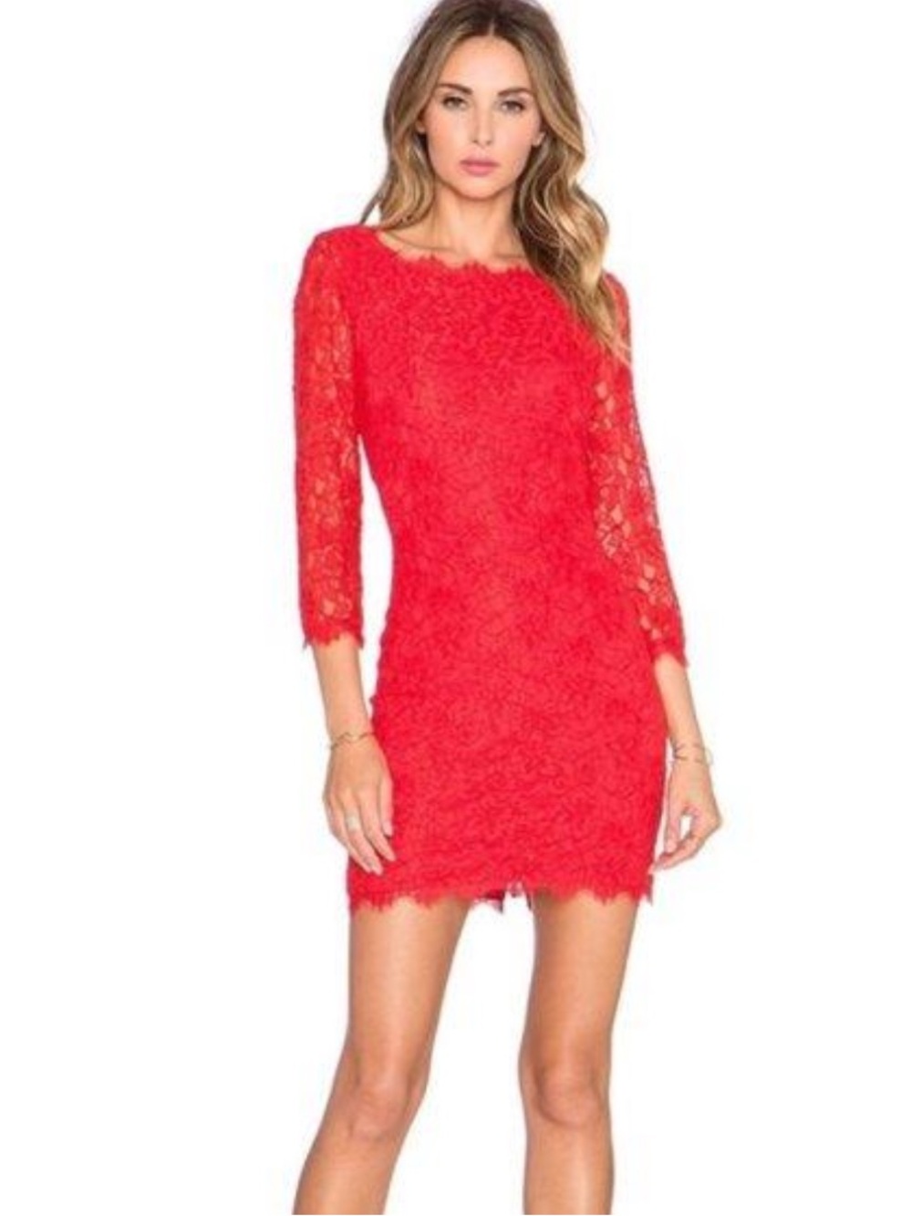 DVF Zarita Lace Sheath Dress
Lacquer Red NWT $348 size 2